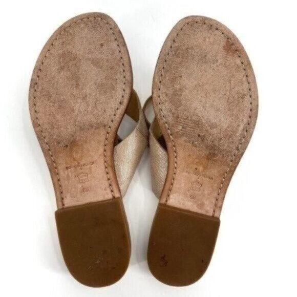 Donald J. Pliner Leather Lola 2 Snakeskin Shimmer Ankle Strap Thong 6 Sandals - Picture 7 of 8